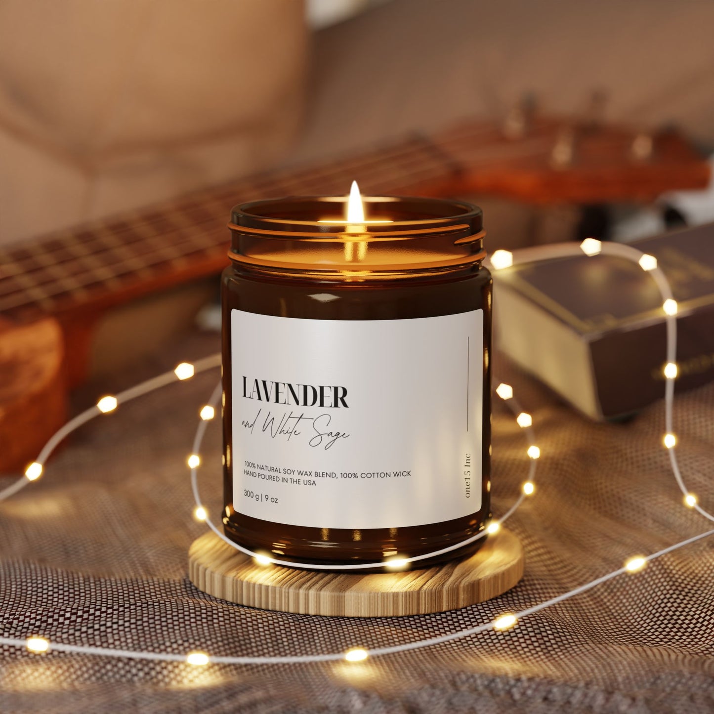 Lavender & White Sage Scented Soy Candle